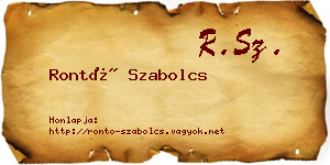 Rontó Szabolcs névjegykártya